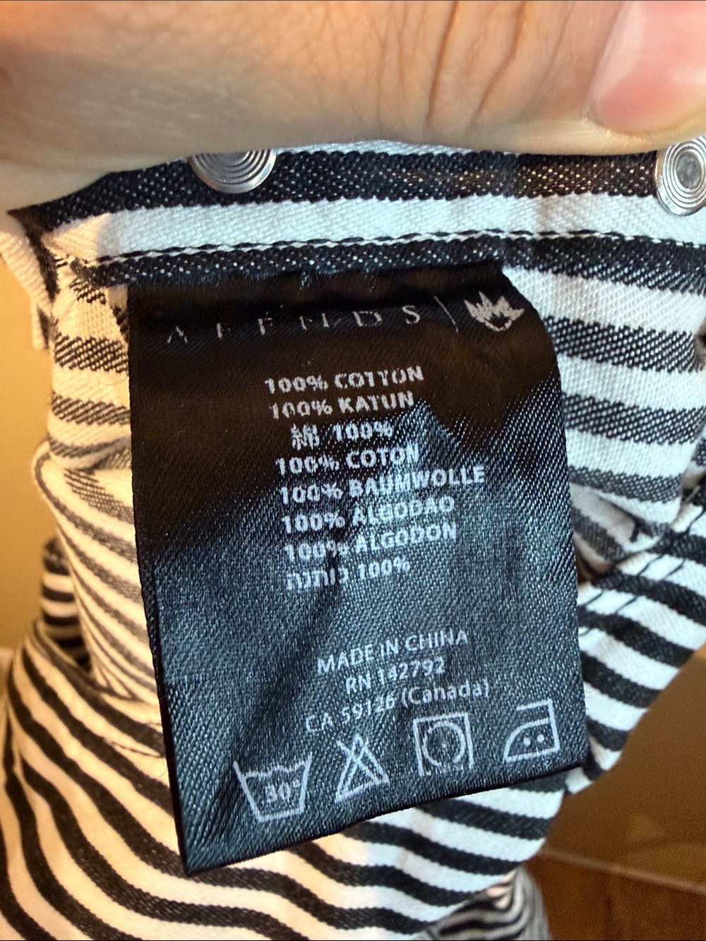 Afends. 100% Cotton Striped Straight Leg Dungarees - Picture 16 of 16